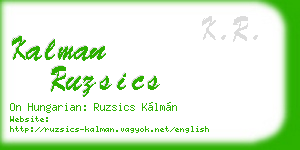 kalman ruzsics business card
